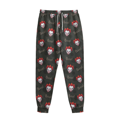Evil Scary Clown Pattern Print Sweatpants