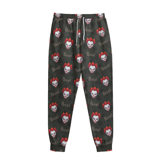 Evil Scary Clown Pattern Print Sweatpants