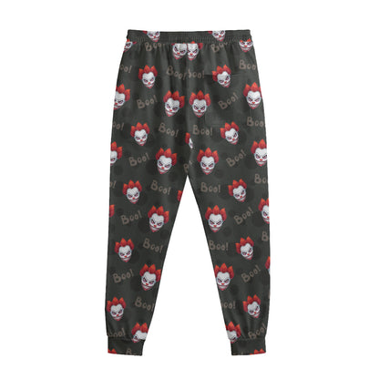 Evil Scary Clown Pattern Print Sweatpants