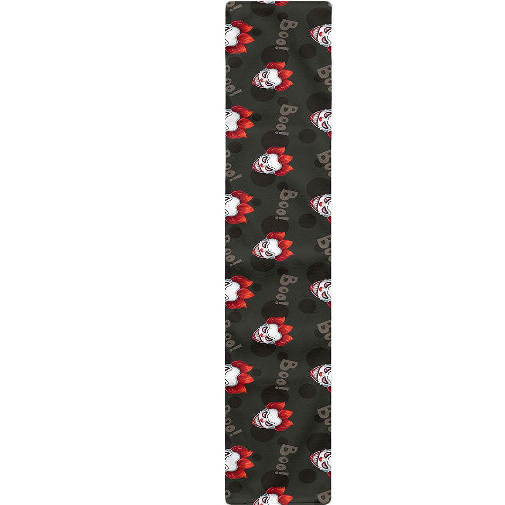 Evil Scary Clown Pattern Print Table Runner