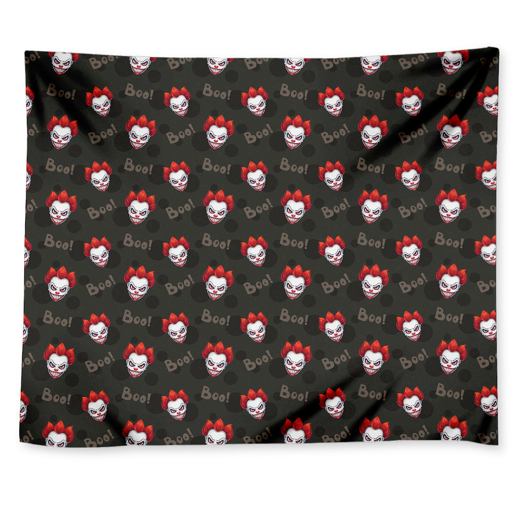 Evil Scary Clown Pattern Print Tapestry