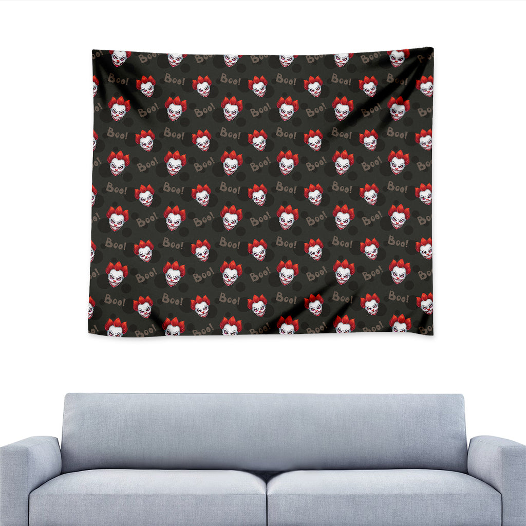 Evil Scary Clown Pattern Print Tapestry