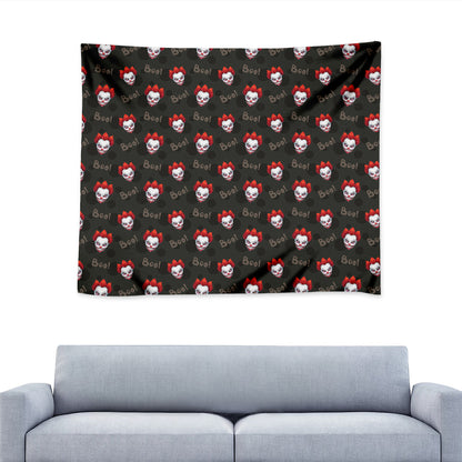 Evil Scary Clown Pattern Print Tapestry
