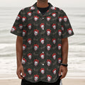 Evil Scary Clown Pattern Print Textured Short Sleeve Shirt