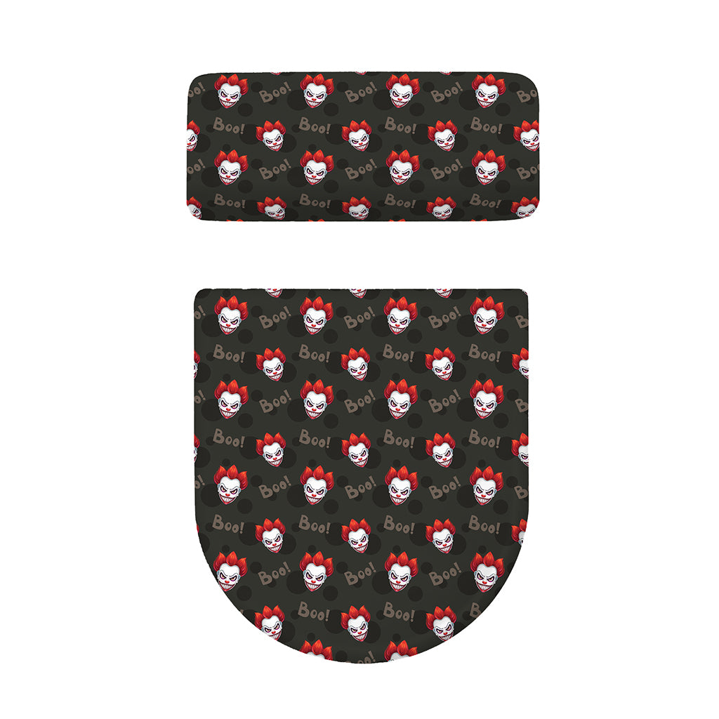 Evil Scary Clown Pattern Print Toilet Lid And Tank Cover Set