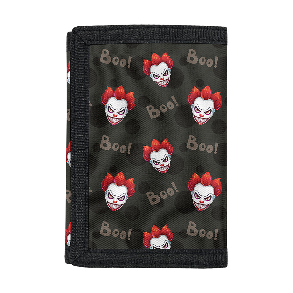 Evil Scary Clown Pattern Print Trifold Wallet