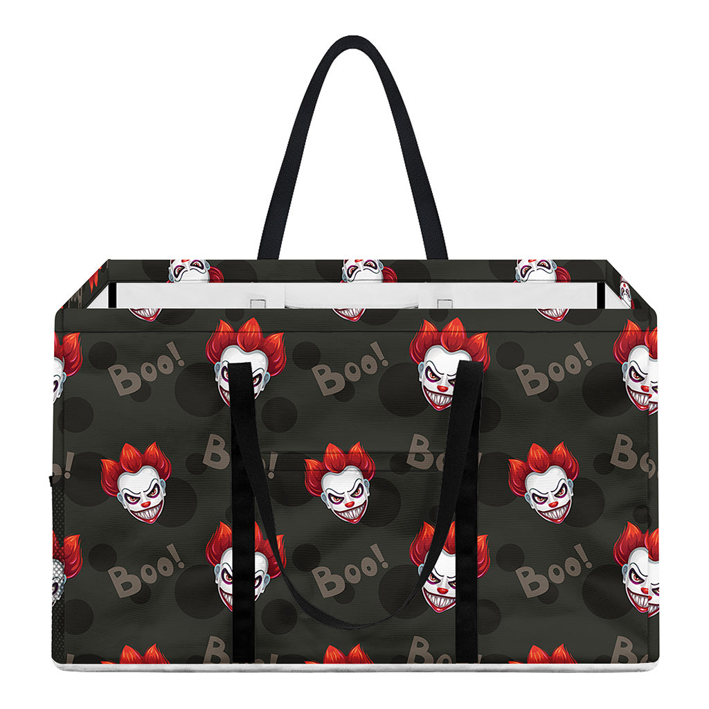 Evil Scary Clown Pattern Print Utility Tote Bag