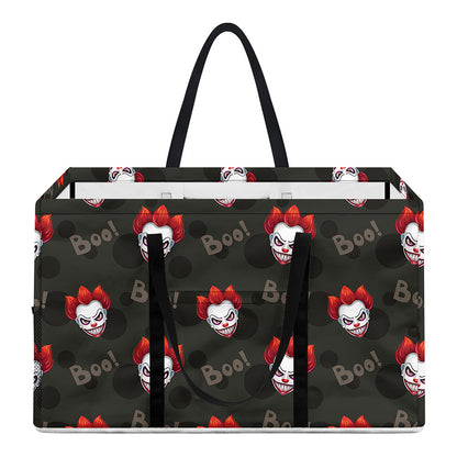 Evil Scary Clown Pattern Print Utility Tote Bag