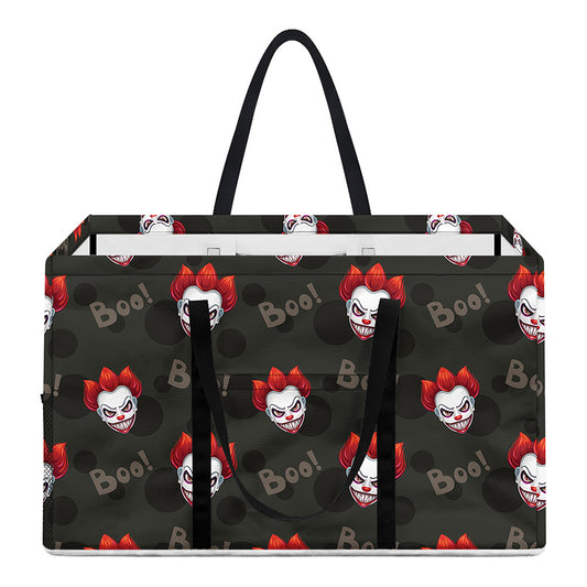Evil Scary Clown Pattern Print Utility Tote Bag