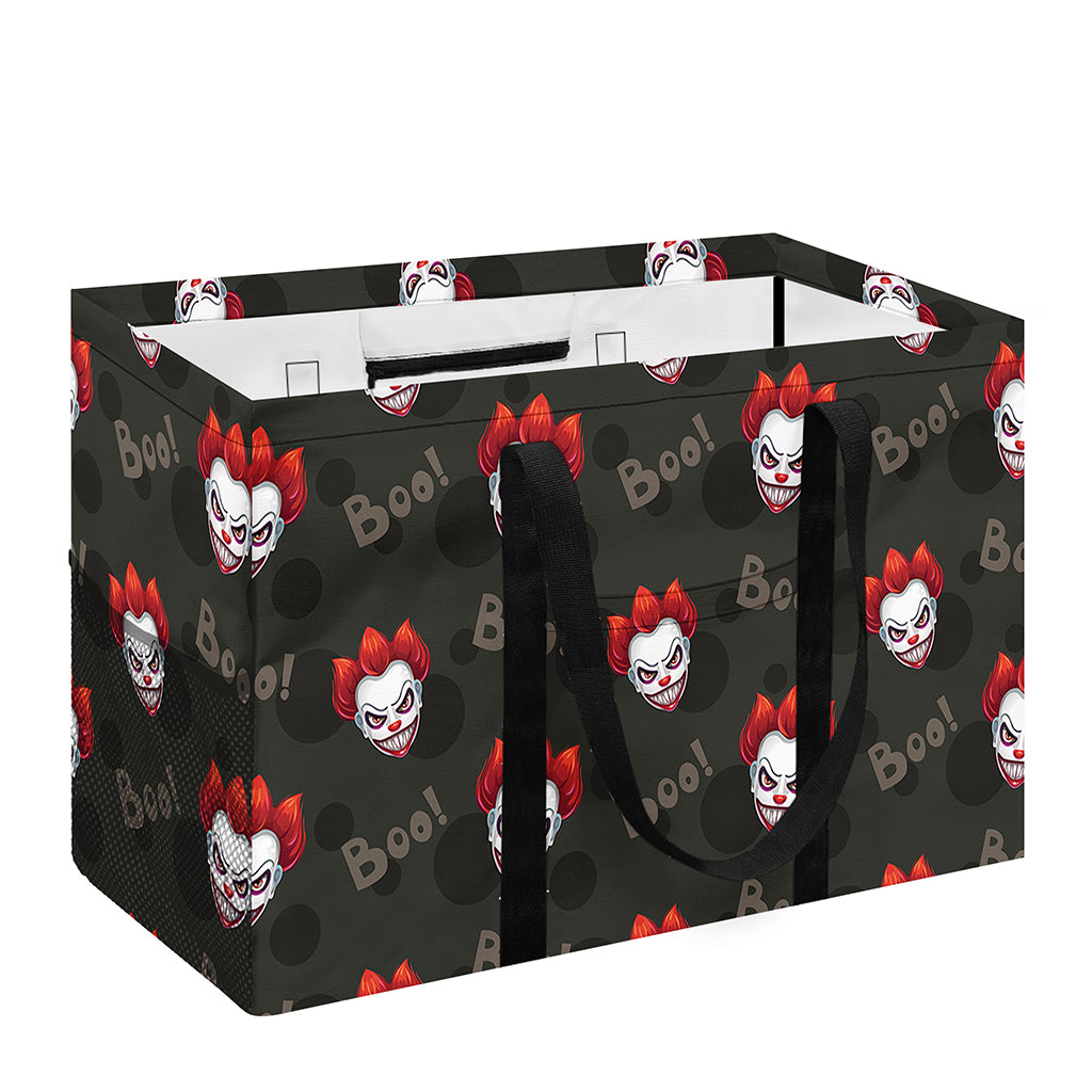 Evil Scary Clown Pattern Print Utility Tote Bag
