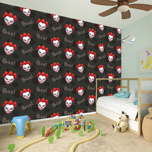 Evil Scary Clown Pattern Print Wall Sticker