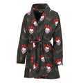 Evil Scary Clown Pattern Print Women's Bathrobe