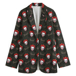 Evil Scary Clown Pattern Print Women's Blazer