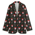 Evil Scary Clown Pattern Print Women's Cotton Blazer