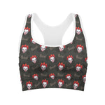 Evil Scary Clown Pattern Print Women's Sports Bra