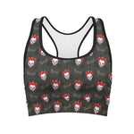 Evil Scary Clown Pattern Print Women's Sports Bra