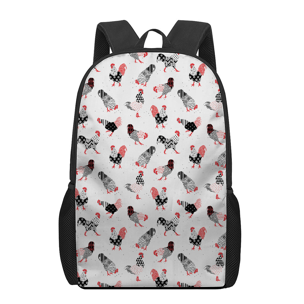 Exotic Chicken Pattern Print 17 Inch Backpack