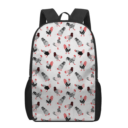 Exotic Chicken Pattern Print 17 Inch Backpack