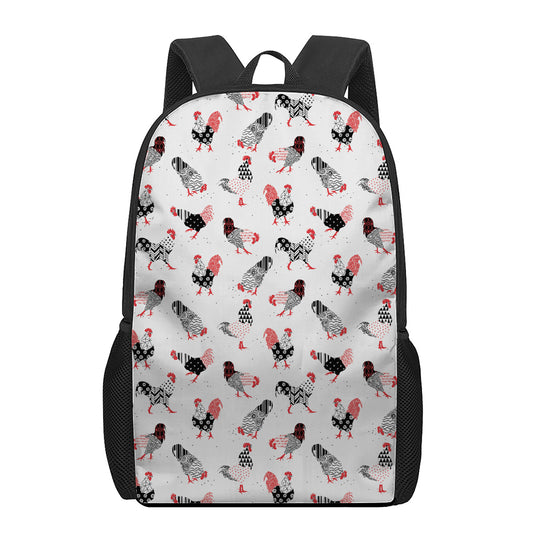 Exotic Chicken Pattern Print 17 Inch Backpack