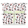 Exotic Chicken Pattern Print 3 Piece Kitchen Curtains