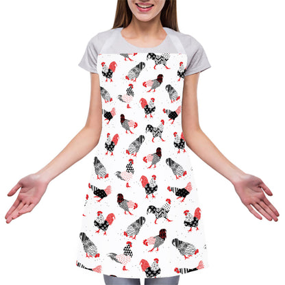 Exotic Chicken Pattern Print Adjustable Apron