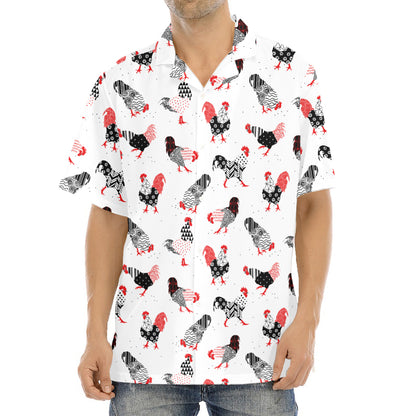 Exotic Chicken Pattern Print Aloha Shirt