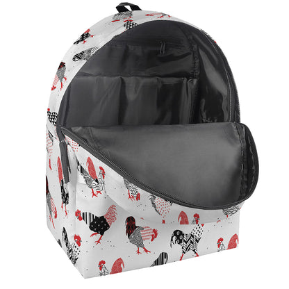 Exotic Chicken Pattern Print Backpack