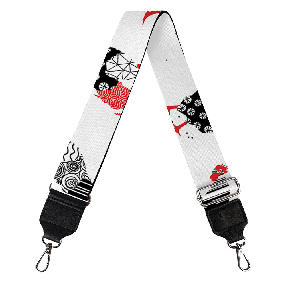 Exotic Chicken Pattern Print Bag Strap