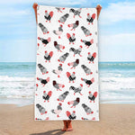 Exotic Chicken Pattern Print Beach Towel