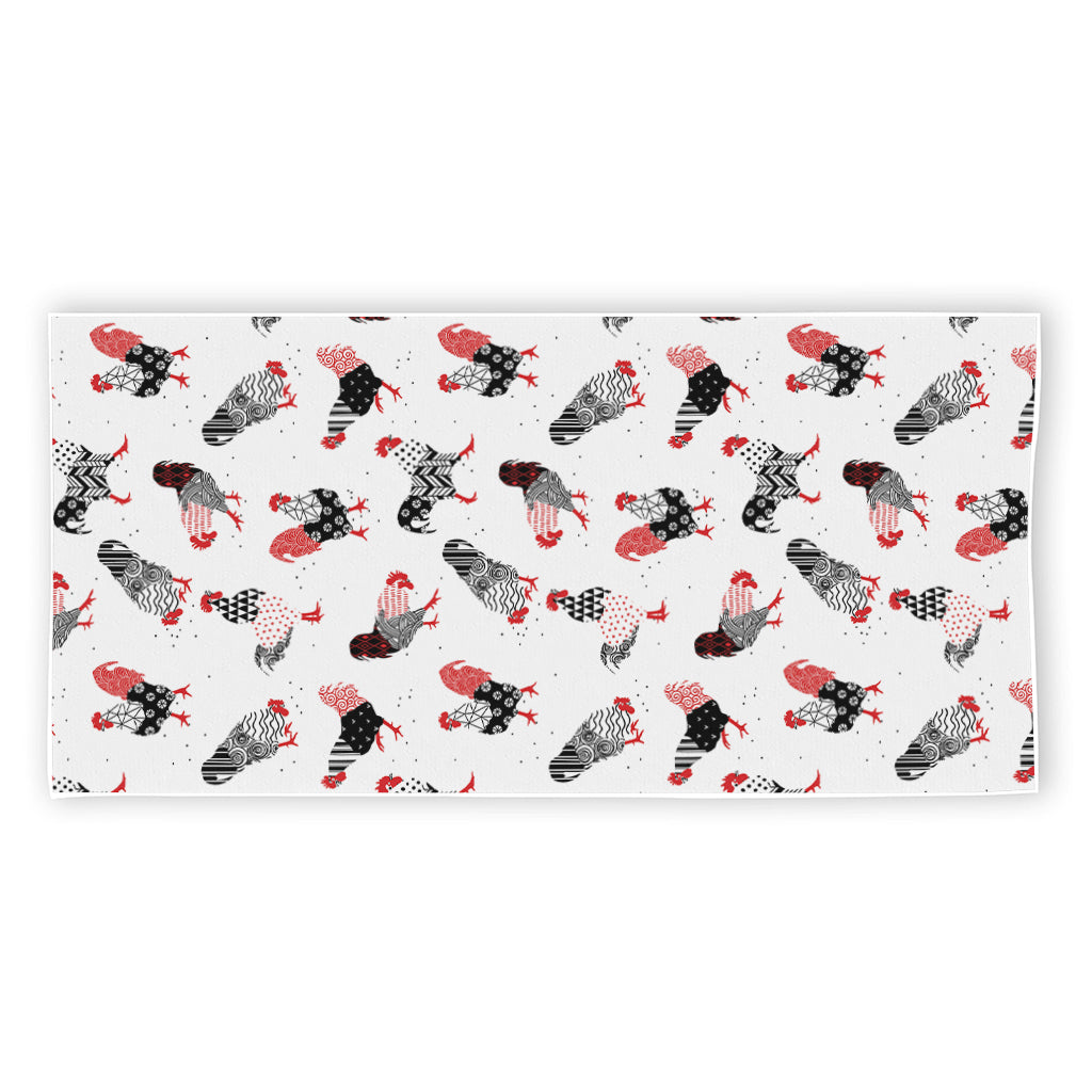 Exotic Chicken Pattern Print Beach Towel