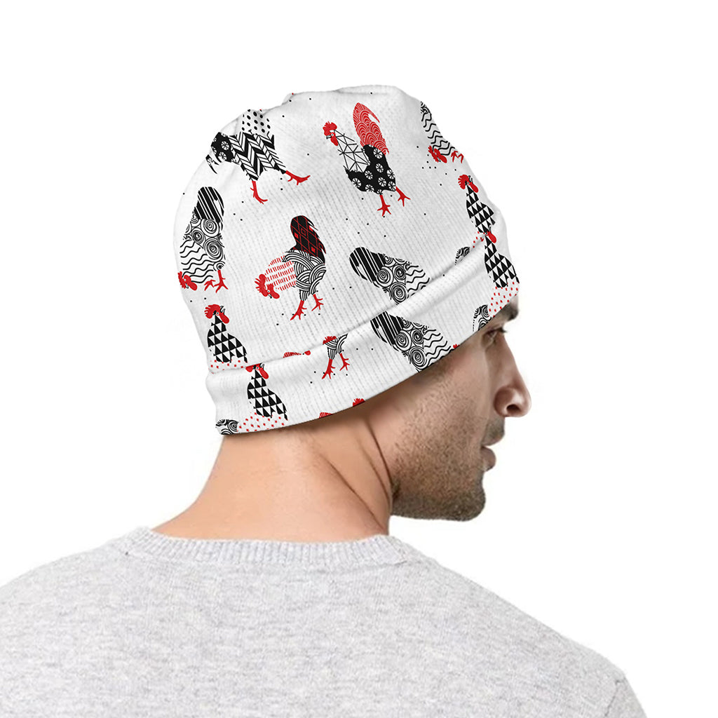 Exotic Chicken Pattern Print Beanie