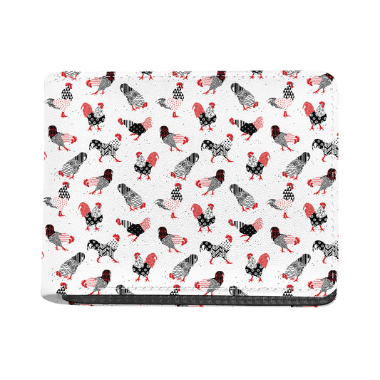 Exotic Chicken Pattern Print Bifold Wallet
