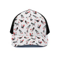 Exotic Chicken Pattern Print Black Mesh Trucker Hat