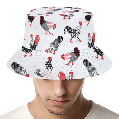 Exotic Chicken Pattern Print Bucket Hat