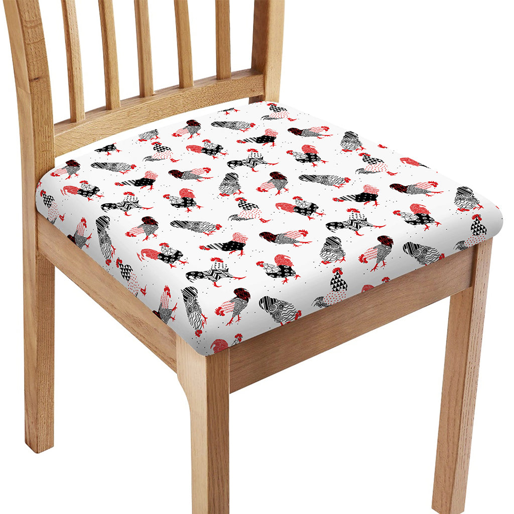 Exotic Chicken Pattern Print Chair Cushion Cover