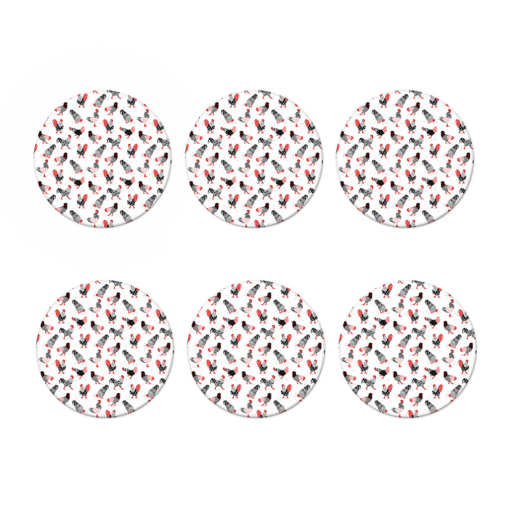 Exotic Chicken Pattern Print Coaster Set