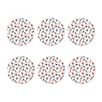 Exotic Chicken Pattern Print Coaster Set