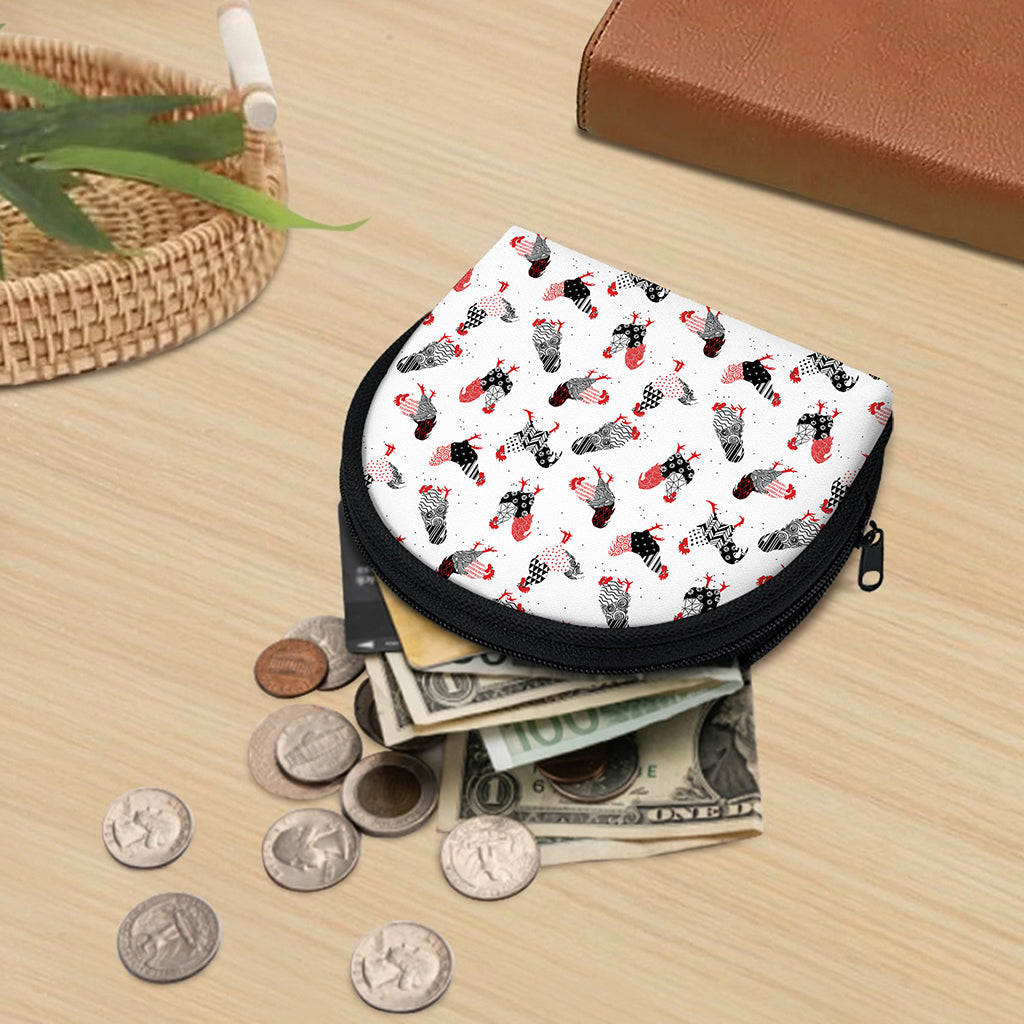Exotic Chicken Pattern Print Coin Purse