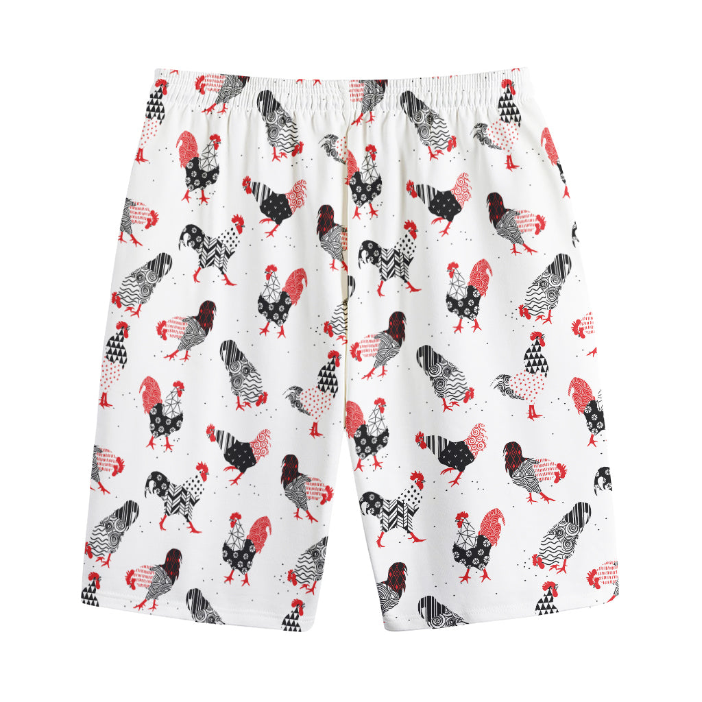 Exotic Chicken Pattern Print Cotton Shorts
