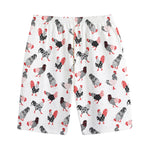 Exotic Chicken Pattern Print Cotton Shorts