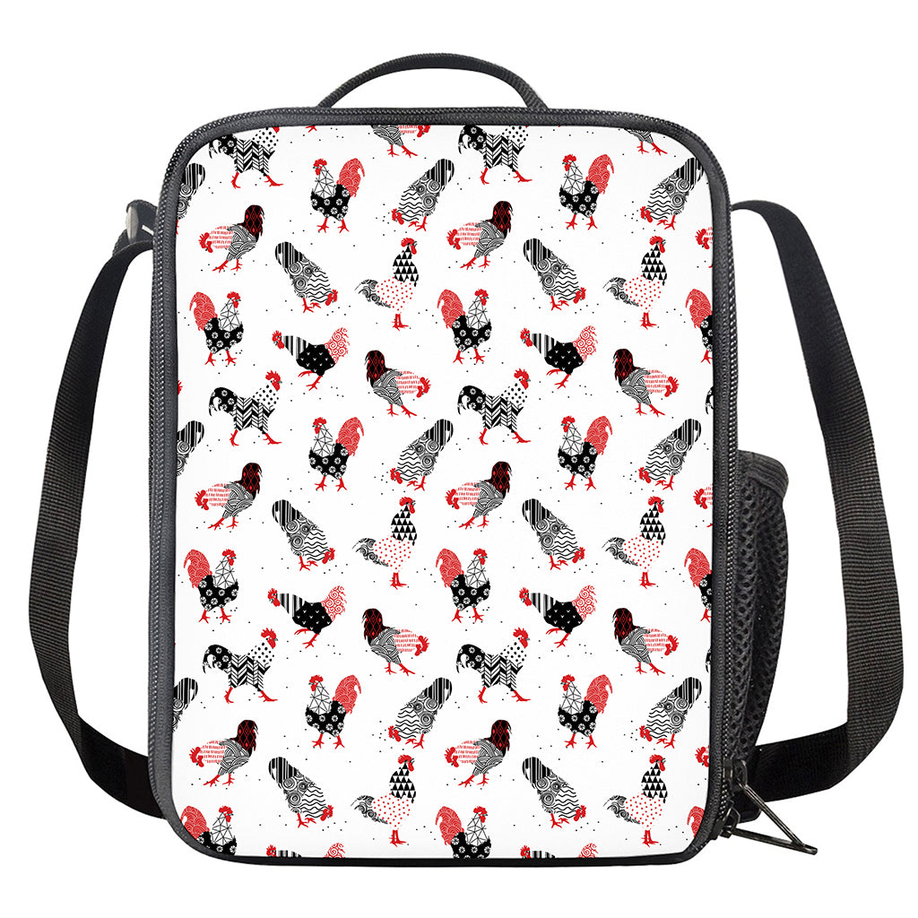 Exotic Chicken Pattern Print Crossbody Lunch Bag