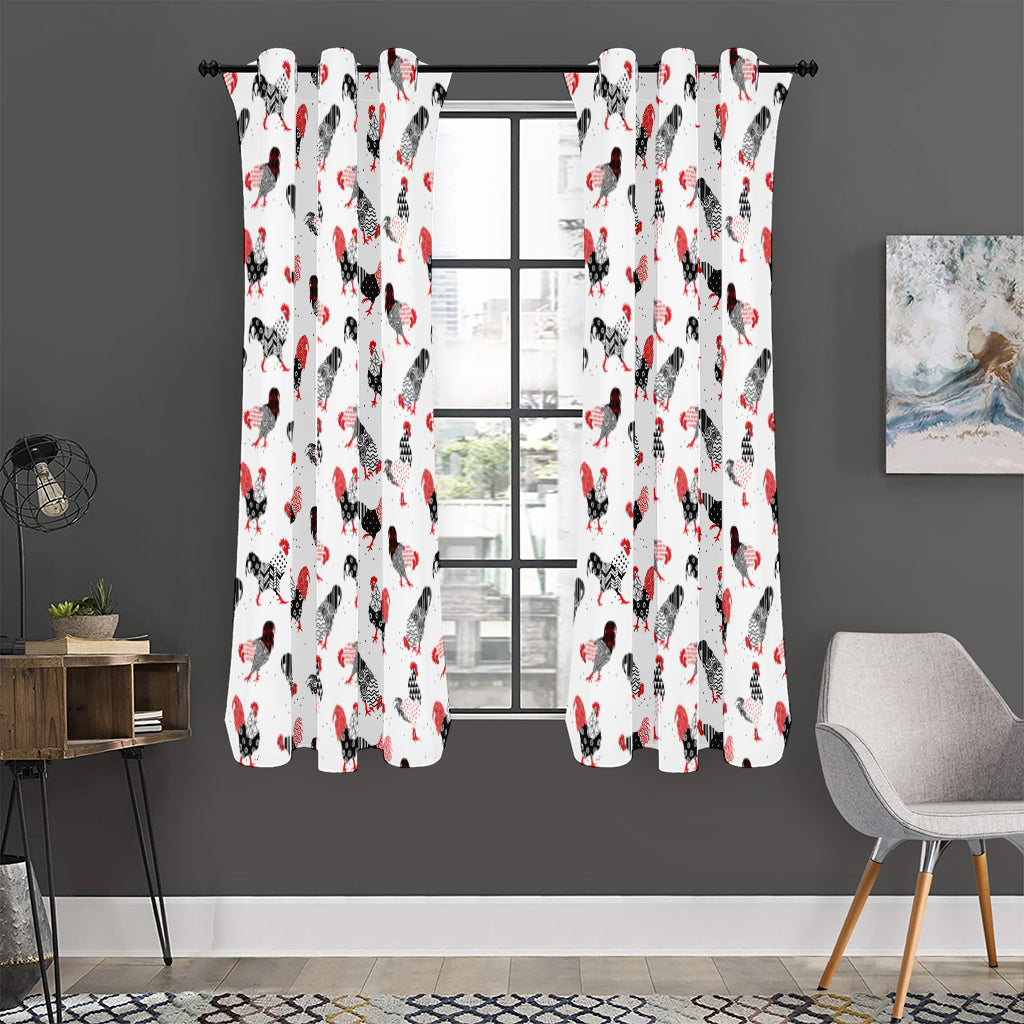 Exotic Chicken Pattern Print Curtain