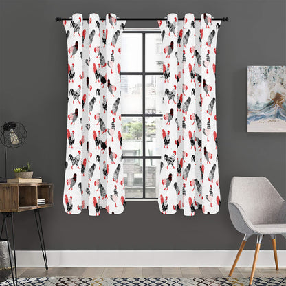 Exotic Chicken Pattern Print Curtain
