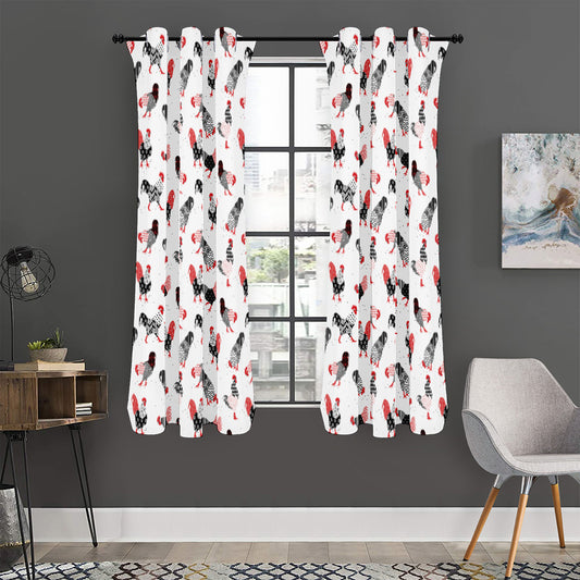 Exotic Chicken Pattern Print Curtain