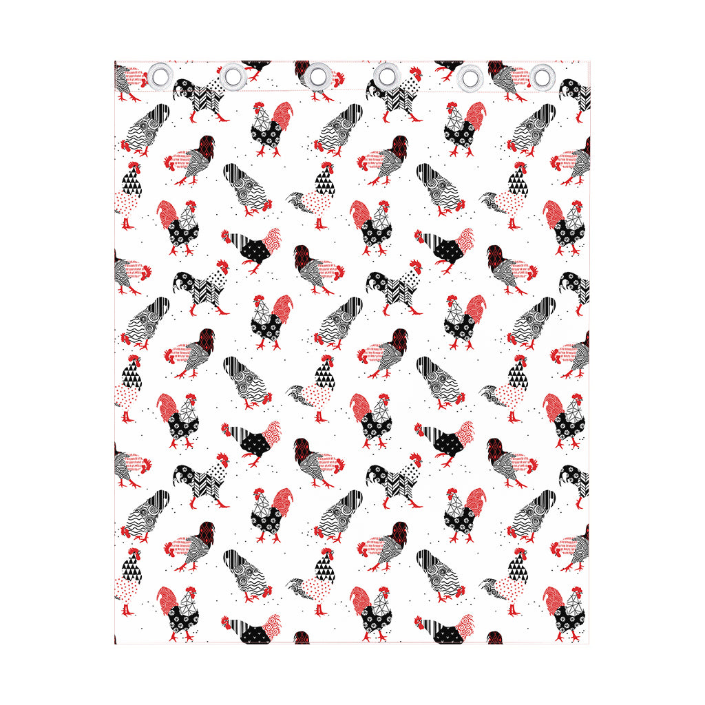 Exotic Chicken Pattern Print Curtain