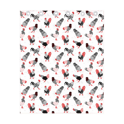 Exotic Chicken Pattern Print Curtain