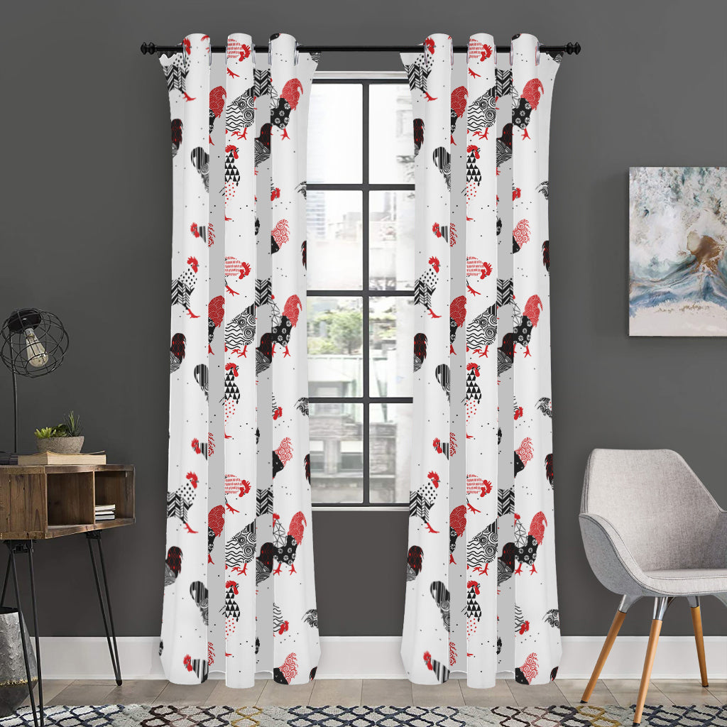 Exotic Chicken Pattern Print Curtain