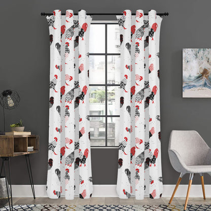 Exotic Chicken Pattern Print Curtain