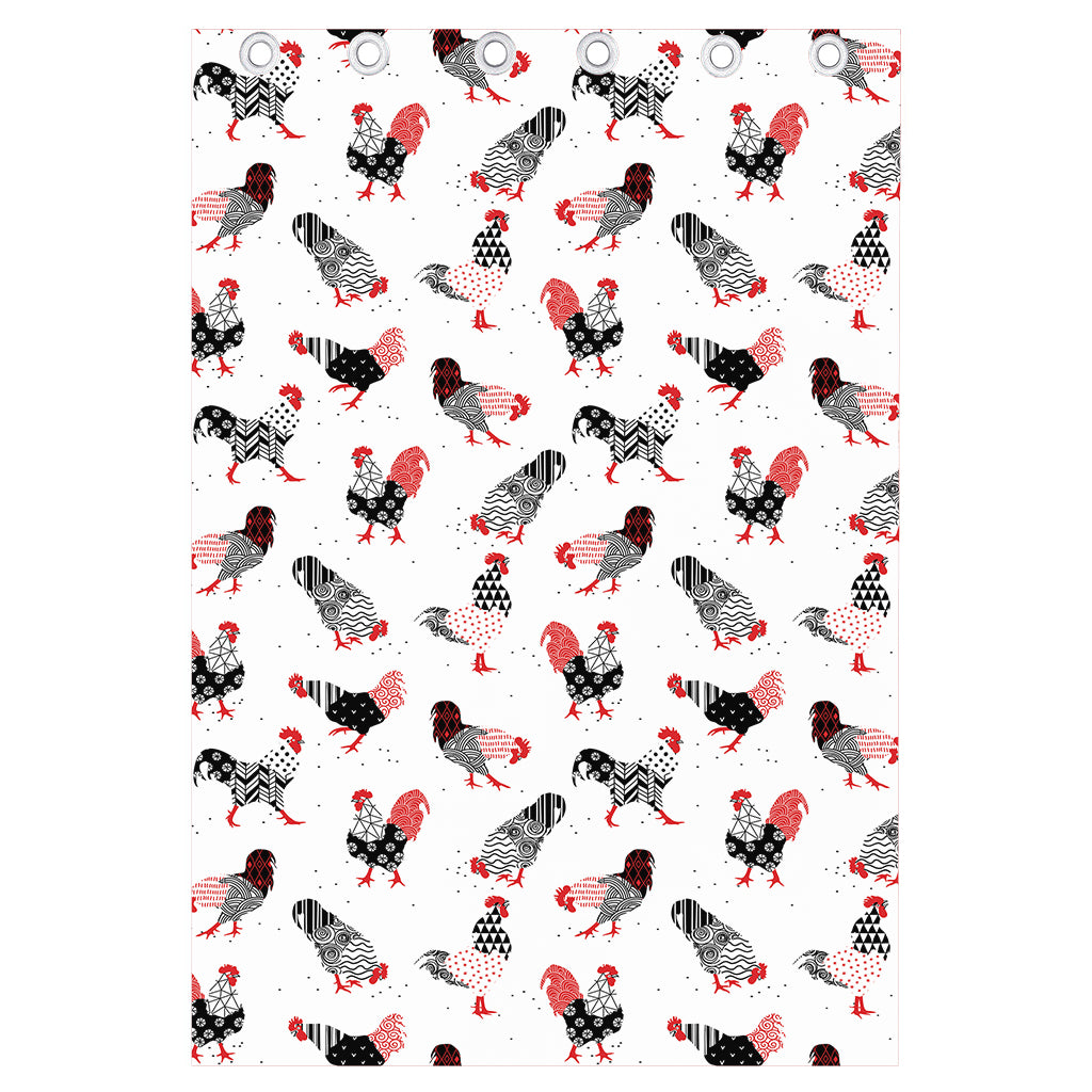 Exotic Chicken Pattern Print Curtain