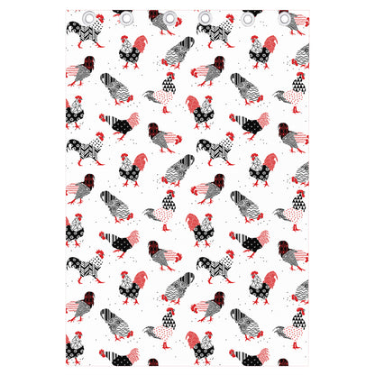 Exotic Chicken Pattern Print Curtain